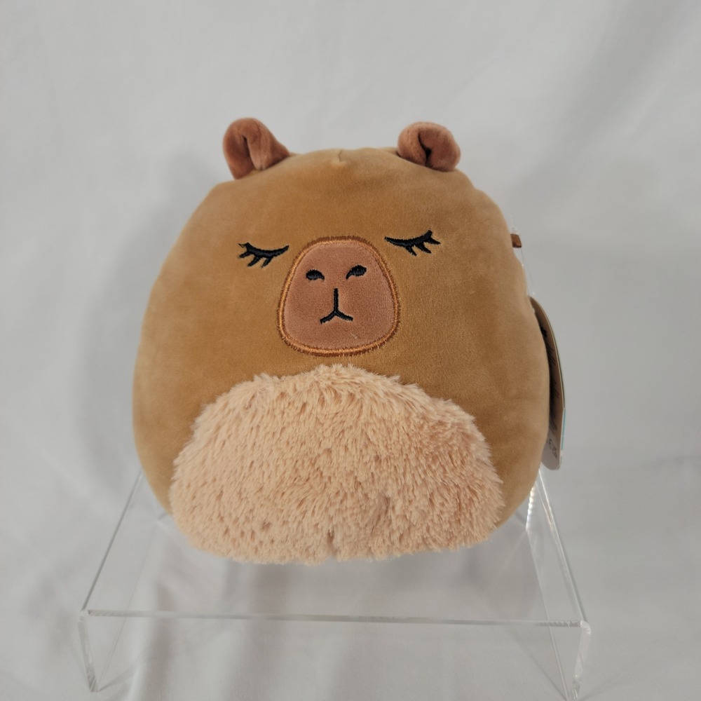 Squishmallow Lijjian Capybara Plush Toy 7" Brown Fuzzy Belly Gift Stuffy Kidcore